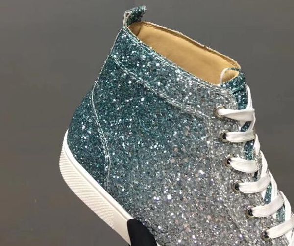 2018 men casual shoes originals quality high red bottom sneakers glittler blue sliver luxury man women, Black
2018 men casual shoes originals quality high red bottom sneakers glittler blue sliver luxury man women, Black