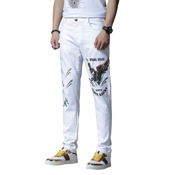 new men's casual pants skinny men print elastic pants trousers cotton hip hop summer spring white, Blue
new men's casual pants skinny men print elastic pants trousers cotton hip hop summer spring white, Blue