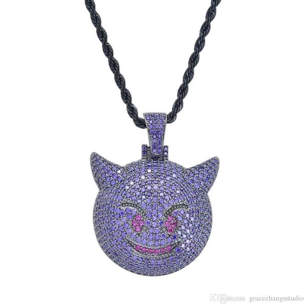 hip hop little devil emoji pendant necklaces for men western diamonds necklace copper zircon real gold plated luxury jewelry, Silver
hip hop little devil emoji pendant necklaces for men western diamonds necklace copper zircon real gold plated luxury jewelry, Silver