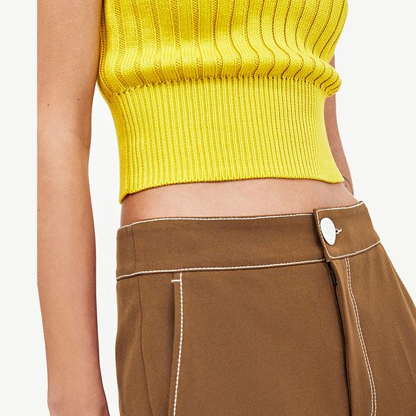 new yellow solid color knitted basic tank casual vest v neck sleeveless backless new arrival slim sweater crop cami, White
new yellow solid color knitted basic tank casual vest v neck sleeveless backless new arrival slim sweater crop cami, White