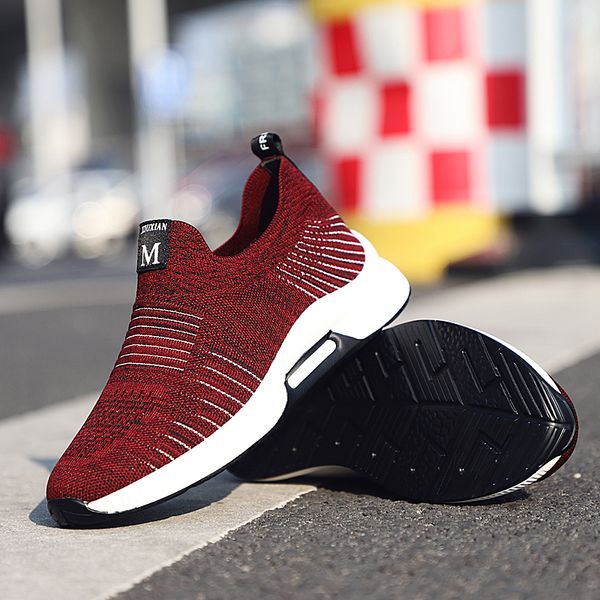 men casual sports shoes mesh breathable men's shoes set foot running men comfortable flying woven tide running, Black
men casual sports shoes mesh breathable men's shoes set foot running men comfortable flying woven tide running, Black