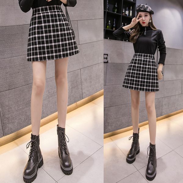 8815 autumn/winter chic bust skirt of tall waist show thin grid cloth bags hip skirt one pace, Black
8815 autumn/winter chic bust skirt of tall waist show thin grid cloth bags hip skirt one pace, Black