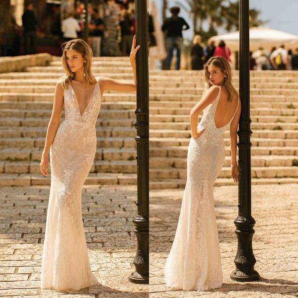 muse by berta wedding dresses deep v neck lace mermaid bridal gowns 2020 backless sweep train wedding dress robe de mariee, White
muse by berta wedding dresses deep v neck lace mermaid bridal gowns 2020 backless sweep train wedding dress robe de mariee, White