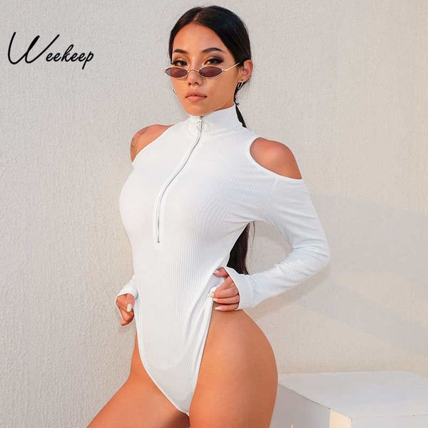 weekeep autumn long sleeve turtleneck bodysuit women bodycon off shoulder body mujer black white front zipper body femme
weekeep autumn long sleeve turtleneck bodysuit women bodycon off shoulder body mujer black white front zipper body femme