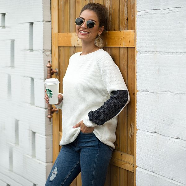 european style thin woman sweater autumn spring long sleeve o-neck patchwork female sweater women sweaters, White;black
european style thin woman sweater autumn spring long sleeve o-neck patchwork female sweater women sweaters, White;black