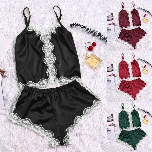 women fashion lace v neck pajamas set lingerie sleeveless nightwear crop women's sleepwear satin pajama set and shorts, Black;red
women fashion lace v neck pajamas set lingerie sleeveless nightwear crop women's sleepwear satin pajama set and shorts, Black;red