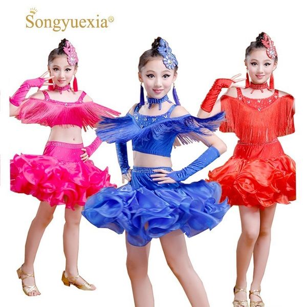 songyuexia new children latin dance dress salsa tango ballroom costumes sequined tassels dancwear girl latin 3 colors 110-160cm, Black;red
songyuexia new children latin dance dress salsa tango ballroom costumes sequined tassels dancwear girl latin 3 colors 110-160cm, Black;red