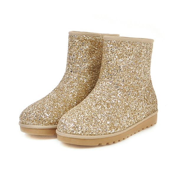 2019 women winter snow warm boots plus size glitter cute gold booties ankle boots chunky pink platform fall bling sparkly shoes, Black
2019 women winter snow warm boots plus size glitter cute gold booties ankle boots chunky pink platform fall bling sparkly shoes, Black