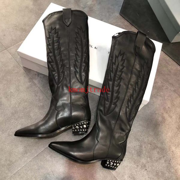 original box luxury woman designer shoes isabel denzy marant boots embroidery calf leather black studded western cowboy boots handmade shoes, Red;white
original box luxury woman designer shoes isabel denzy marant boots embroidery calf leather black studded western cowboy boots handmade shoes, Red;white