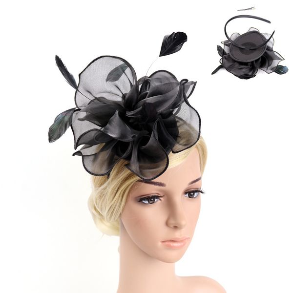 womens flower feather headband large mesh veil fascinator hat clip wedding proms race ribbons feathers cocktail party
womens flower feather headband large mesh veil fascinator hat clip wedding proms race ribbons feathers cocktail party