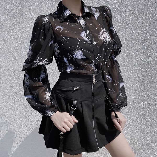 moon sun face printed perspective long sleeve blouse retro star mesh female women's puff sleeve shirts gothic blusas, White
moon sun face printed perspective long sleeve blouse retro star mesh female women's puff sleeve shirts gothic blusas, White