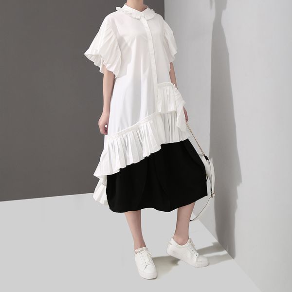 z-zoux women dress short sleeve pleated spliced white dress irregular loose leisure summer dresses women summer clothes 2019 new, Black;gray
z-zoux women dress short sleeve pleated spliced white dress irregular loose leisure summer dresses women summer clothes 2019 new, Black;gray