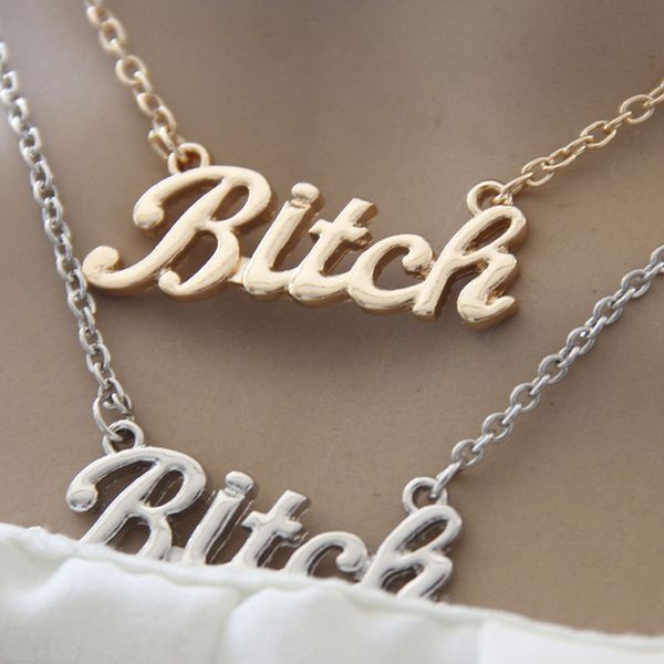 fashion women clavicle necklaces bitch letters pendant necklace fine jewelry gift@88, Golden;silver
fashion women clavicle necklaces bitch letters pendant necklace fine jewelry gift@88, Golden;silver