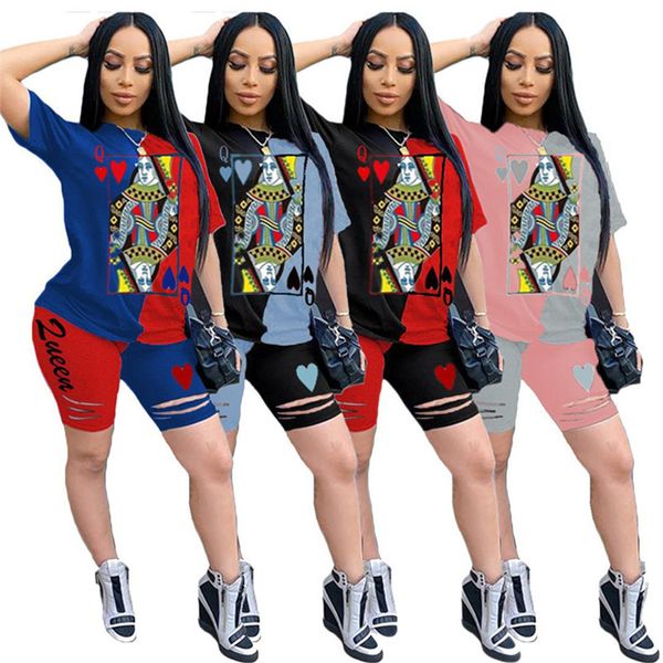 plus size 3x 4xl women summer short sets sports two piece set print outfits short sleeve t-shirt shorts casual playing card sportswear 3410, White
plus size 3x 4xl women summer short sets sports two piece set print outfits short sleeve t-shirt shorts casual playing card sportswear 3410, White