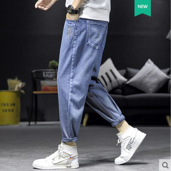 the blue the new embroidery jeans men loose boy japanese youth joker haroun pants 
the blue the new embroidery jeans men loose boy japanese youth joker haroun pants