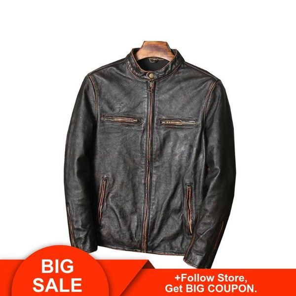 2020 vintage black biker's leather jacket stand collar plus size 4xl genuine cowhide autumn slim fit motorcycle leather coat
2020 vintage black biker's leather jacket stand collar plus size 4xl genuine cowhide autumn slim fit motorcycle leather coat
