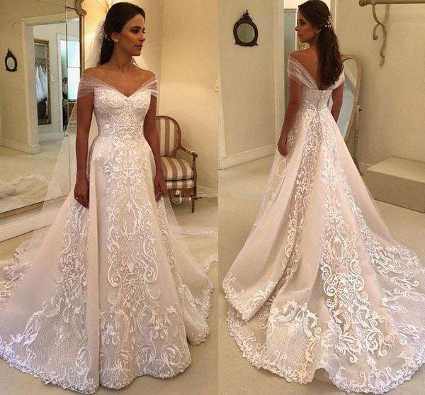 vintage off the shoulder lace wedding dresses appliques tulle floor length elegant bridal dresses custom made 2020 cheap, White
vintage off the shoulder lace wedding dresses appliques tulle floor length elegant bridal dresses custom made 2020 cheap, White