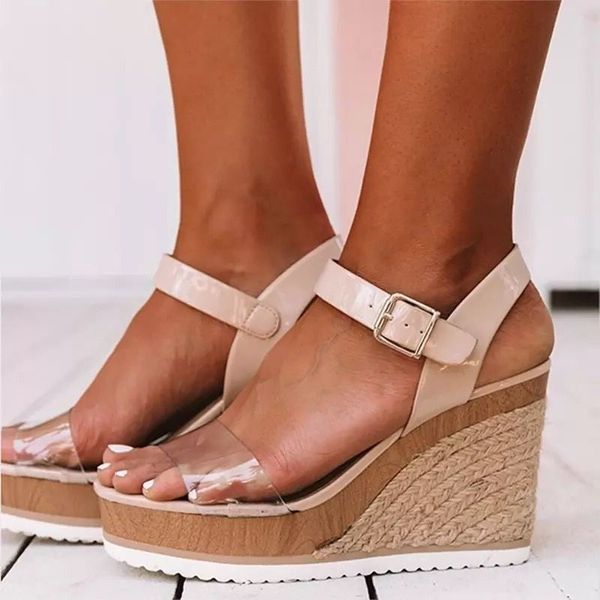 summer women high heels sandals wedges platform ladies espadrille shoes open toe transparent roman beach sandals zapatos mujer, Black
summer women high heels sandals wedges platform ladies espadrille shoes open toe transparent roman beach sandals zapatos mujer, Black