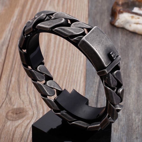 fashion men punk curb chain bracelets retro black stainless steel wide link cuban curb chain square bracelets jewelry, Golden;silver
fashion men punk curb chain bracelets retro black stainless steel wide link cuban curb chain square bracelets jewelry, Golden;silver