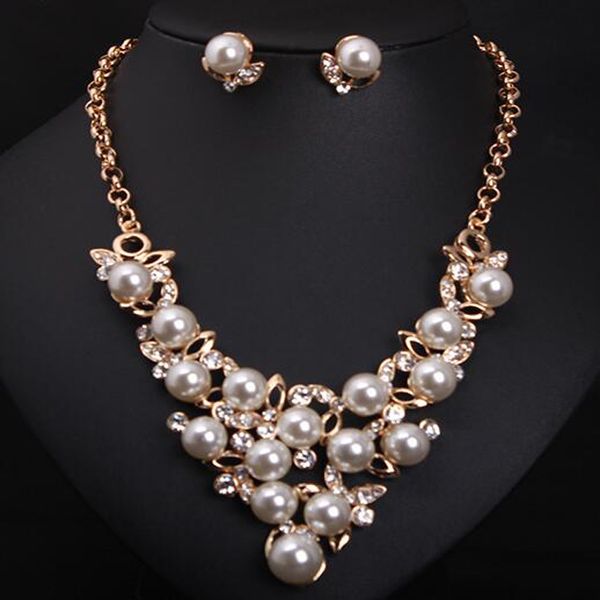 fashion full crystal simulated pearl jewelry sets gold silver plated choker necklaces stud earrings for women wedding n267
fashion full crystal simulated pearl jewelry sets gold silver plated choker necklaces stud earrings for women wedding n267