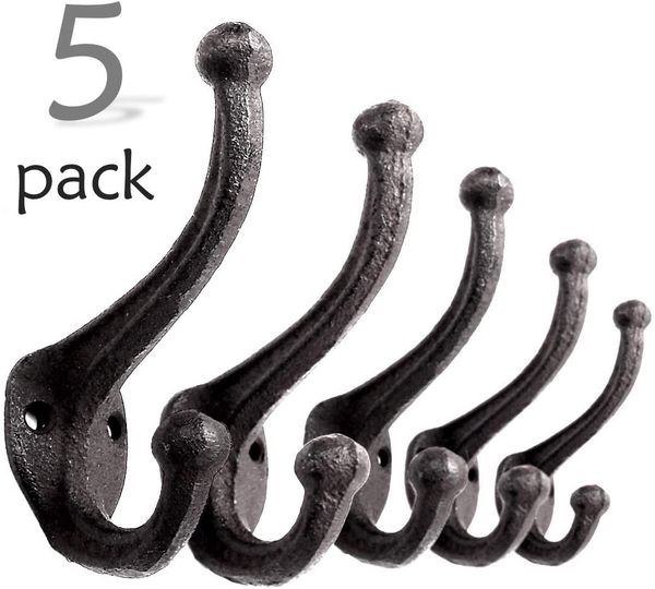 decorative rustic cast iron, wall mounted coat hooks (set of 5) vintage inspired, modern farmhouse, coats, bags, hats, towels (antique black
decorative rustic cast iron, wall mounted coat hooks (set of 5) vintage inspired, modern farmhouse, coats, bags, hats, towels (antique black