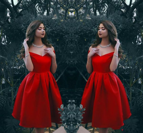 red short cocktail dresses off shoulder cap sleeve a line knee length evening gowns formal homecoming party dresses b185, Black
red short cocktail dresses off shoulder cap sleeve a line knee length evening gowns formal homecoming party dresses b185, Black