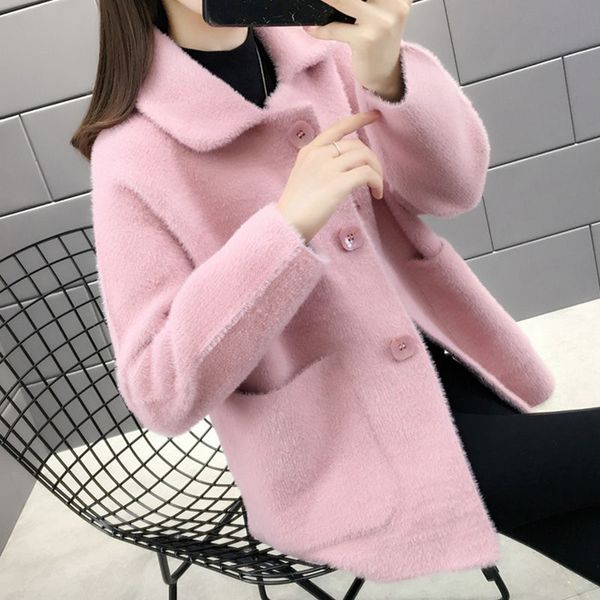 women 2020 fashion spring autumn imitation mink cardigan velvet outerwear female new casual solid knitted sweater coats y05, White
women 2020 fashion spring autumn imitation mink cardigan velvet outerwear female new casual solid knitted sweater coats y05, White
