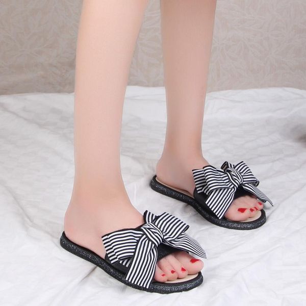 summer women sandals fashion stripe bow round toe flat heel sandals open toe flip flops female slipper beach shoes, Black
summer women sandals fashion stripe bow round toe flat heel sandals open toe flip flops female slipper beach shoes, Black