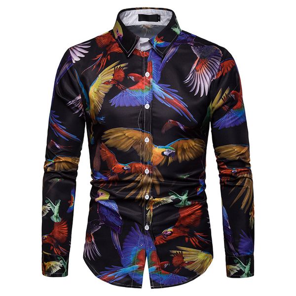 vintage shirt men 2019 brand new bird print mens slim fit button down dress shirt tuxedo shirts streetwear show prom male, White;black
vintage shirt men 2019 brand new bird print mens slim fit button down dress shirt tuxedo shirts streetwear show prom male, White;black