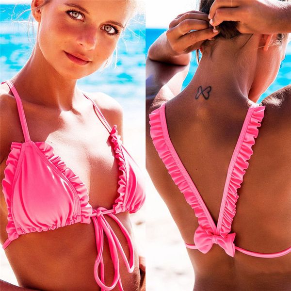 new women swimwear bikini pink frill triangle lace up bow swimsuit ladies push-up bra beachwear one-piece
new women swimwear bikini pink frill triangle lace up bow swimsuit ladies push-up bra beachwear one-piece