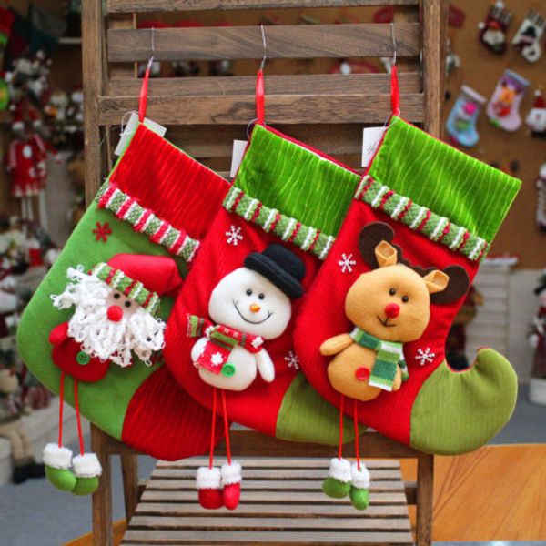 

2018 рождественская елка висит орнамент рождественская вечеринка декор санта клаус носок конфеты подарочный пакет