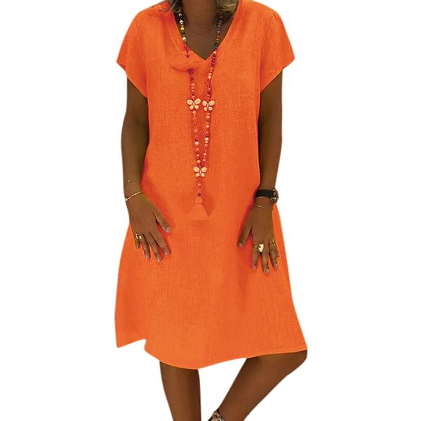new women cotton linen dress solid v-neck short sleeve big size midi dress female 2019 casual loose plus size summer boho, Black;gray
new women cotton linen dress solid v-neck short sleeve big size midi dress female 2019 casual loose plus size summer boho, Black;gray