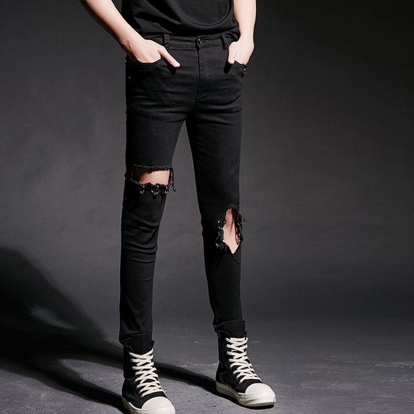 new 2019 ripped skinny jeans stretch destroyed frayed slim fit denim pencil pants, Blue
new 2019 ripped skinny jeans stretch destroyed frayed slim fit denim pencil pants, Blue