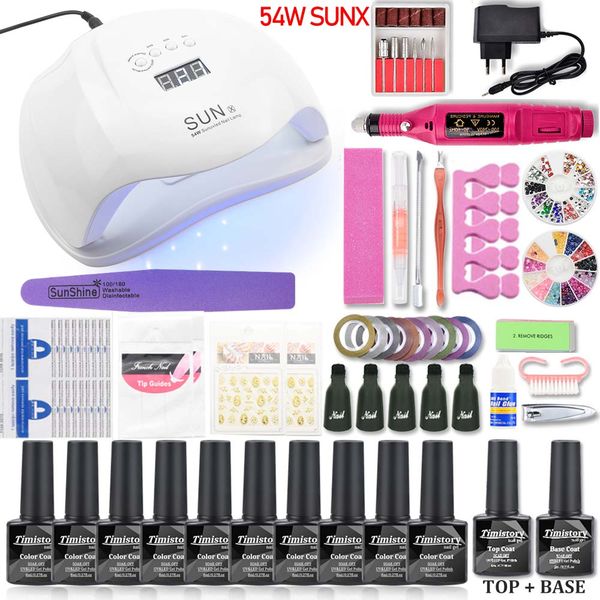 nail gel polish nail set with uv lamp led dryer kit 54w manicure 10pcs gel varnish kit nails art tools
nail gel polish nail set with uv lamp led dryer kit 54w manicure 10pcs gel varnish kit nails art tools