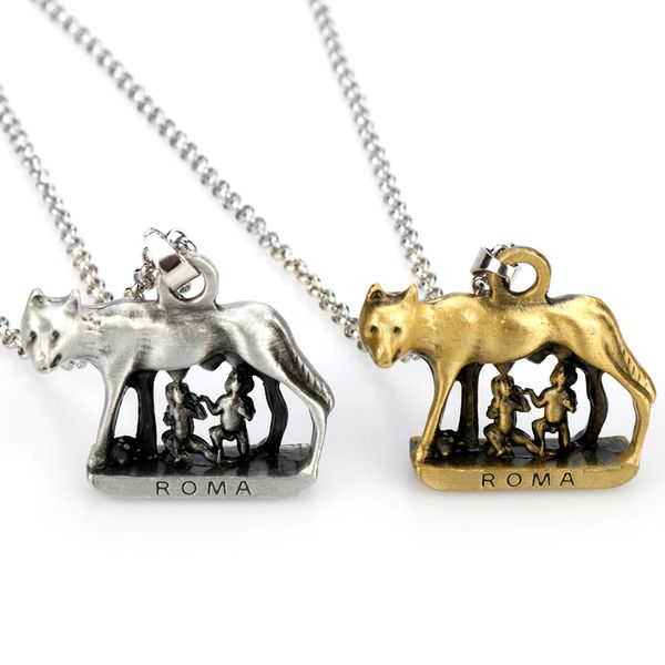 roman wolf pendant necklace urbs roma wolf twins link chain necklace for men women, Silver
roman wolf pendant necklace urbs roma wolf twins link chain necklace for men women, Silver