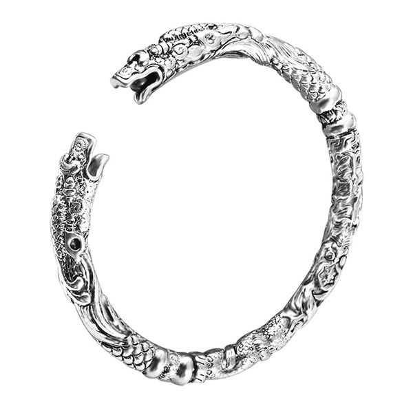 925 silver charm handmade dragon open adjustable bangles antique bracelets bangles women's men lovers 10 piece/lot, Black
925 silver charm handmade dragon open adjustable bangles antique bracelets bangles women's men lovers 10 piece/lot, Black