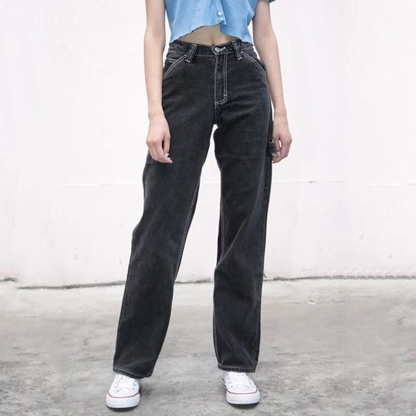 2020 summer vintage boyfriend jeans for women mom high waist jeans casual wide leg black jeans korean denim pants streetwear, Blue
2020 summer vintage boyfriend jeans for women mom high waist jeans casual wide leg black jeans korean denim pants streetwear, Blue