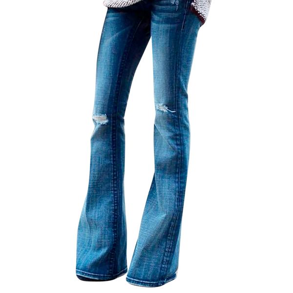 fashion women jeans denim hole female mid waist stretch slim flare pants jeans de mujer *40, Blue
fashion women jeans denim hole female mid waist stretch slim flare pants jeans de mujer *40, Blue