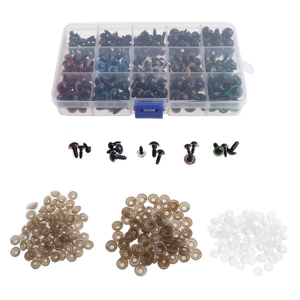 264 Pieces Plastic Safety Eyes With Washer Buckle For Teddy Bear Doll Soft Puppet Diy Crafts Supplies
