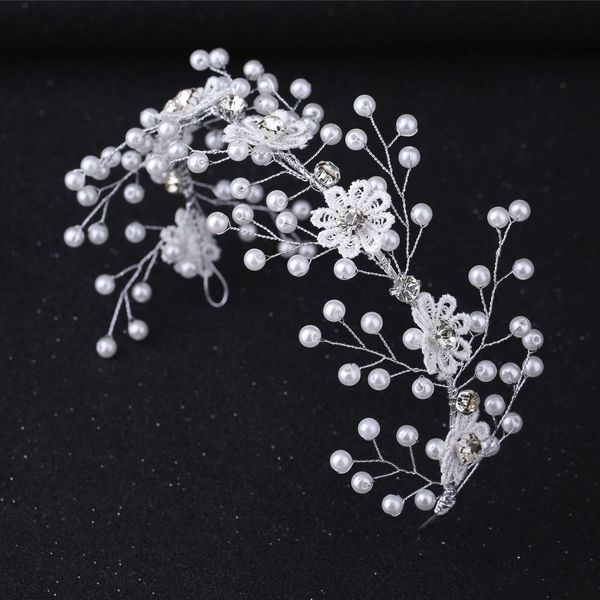 korean bride wedding headwear manual pearl torsional beads white lace hair band hair decorate soft chain wedding dress accessories, Silver
korean bride wedding headwear manual pearl torsional beads white lace hair band hair decorate soft chain wedding dress accessories, Silver