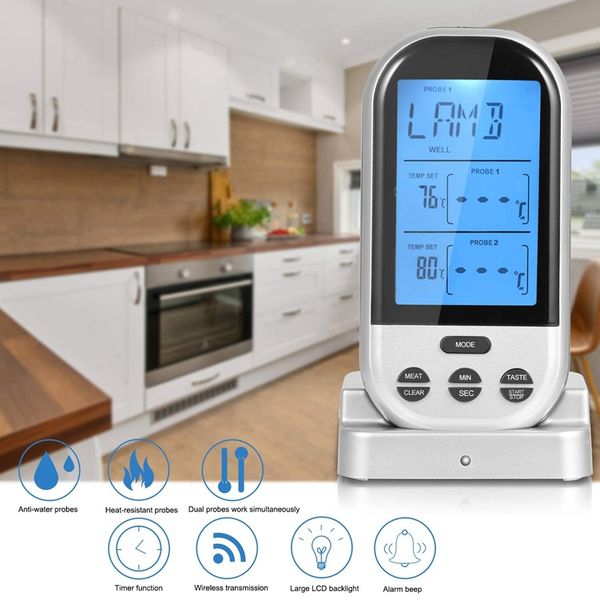 meat thermometer, bbq thermometer wireless meat thermometer with dual probe can be used for oven smoker grill bbq bbq tools accessories
meat thermometer, bbq thermometer wireless meat thermometer with dual probe can be used for oven smoker grill bbq bbq tools accessories