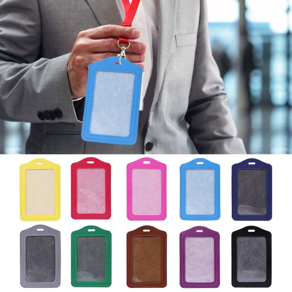 10 colors id window business work card holder leather case badge vertical type, Brown;gray
10 colors id window business work card holder leather case badge vertical type, Brown;gray
