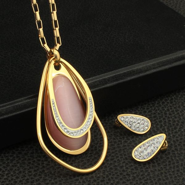 new fashion pattern stainless steel jewelry 3 gold color pendant necklace and stud earring sets for women wholesale sedzfycf, Silver
new fashion pattern stainless steel jewelry 3 gold color pendant necklace and stud earring sets for women wholesale sedzfycf, Silver