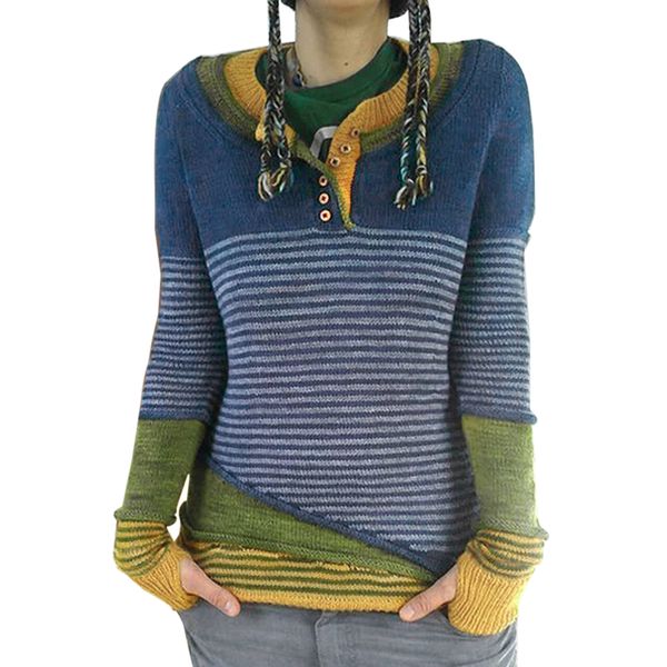 knitted women sweaters buttons o neck long sleeve pullover ladies winter casual striped jumper knitwear female knitted sweater, White;black
knitted women sweaters buttons o neck long sleeve pullover ladies winter casual striped jumper knitwear female knitted sweater, White;black