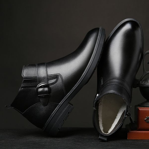 genuine leather men waterproof boots men casual shoes fashion ankle boots for high winter erf4, Black
genuine leather men waterproof boots men casual shoes fashion ankle boots for high winter erf4, Black