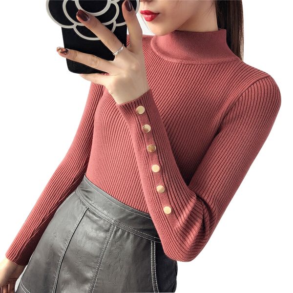sweater female half downneck thickening 2019 new winter sweater all-match elastic knit fashion solid slim sweaters fall clothes, White;black
sweater female half downneck thickening 2019 new winter sweater all-match elastic knit fashion solid slim sweaters fall clothes, White;black