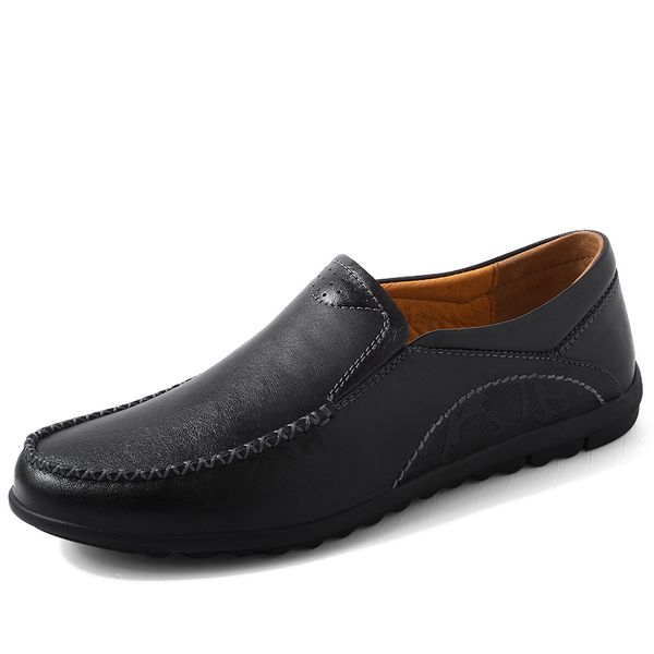 men casual shoes comfortable slip on peas shoe breathable leather loafers business office shoes for men driving moccasins *9160, Black
men casual shoes comfortable slip on peas shoe breathable leather loafers business office shoes for men driving moccasins *9160, Black