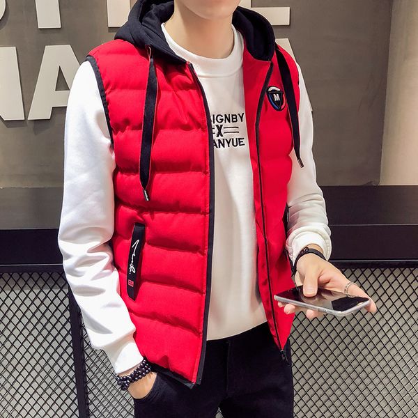anbican fashion red winter vest men hooded windbreaker down cotton slim vest coat men warm gilet casual sleeveless jacket s-4xl, Black;white
anbican fashion red winter vest men hooded windbreaker down cotton slim vest coat men warm gilet casual sleeveless jacket s-4xl, Black;white