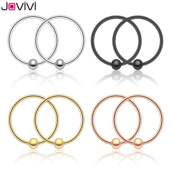 

jovivi stainless steel 22g nose rings hoop nose studs cartilage tragus daith septum ear helix eyebrow lip body piercing jewelry, Slivery;golden