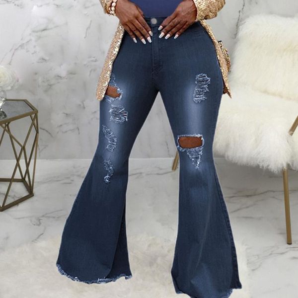 women lady fashion hole zipper wide leg denim pants ladies plus size solid color jeans flare high waist trousers #3, Blue
women lady fashion hole zipper wide leg denim pants ladies plus size solid color jeans flare high waist trousers #3, Blue